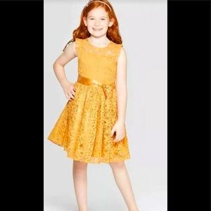 Lacey Big Girls Dress Gold Lined XL Plus Adorable Yellow NEW!